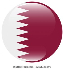 Flag of Qatar. Flag icon. Standard color. Circle icon flag. 3d illustration. Computer illustration. Digital illustration. Vector illustration.