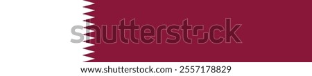 Flag of Qatar. Qatar flag long banner digital vector illustration.