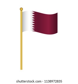 Flag of Qatar ,Qatar flag official colors and proportion correctly, Qatar flag waving isolated Vector illustration eps10.