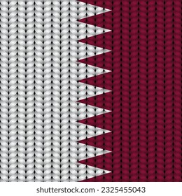 Flag of Qatar on a braided rop.