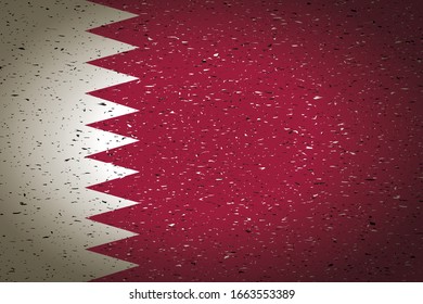 flag of qatar in retro background