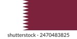 Flag of Qatar. Standard colors. A rectangular icon. Digital illustration. Computer illustration. Vector illustration.
