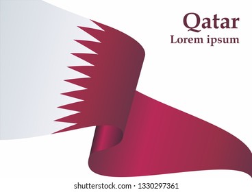Flag of Qatar, State of Qatar. Template for award design, an official document with the flag of Qatar. Bright, colorful vector illustration for graphic and web design.