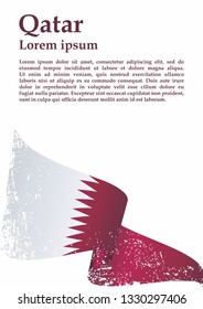 Flag of Qatar, State of Qatar. Template for award design, an official document with the flag of Qatar. Bright, colorful vector illustration for graphic and web design.