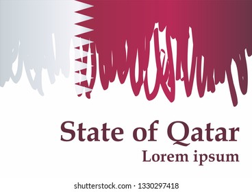 Flag of Qatar, State of Qatar. Template for award design, an official document with the flag of Qatar. Bright, colorful vector illustration for graphic and web design.