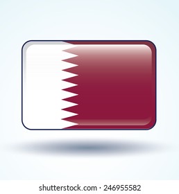  Flag of Qatar, vector illustration