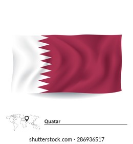 Bandera de Qatar - ilustración vectorial