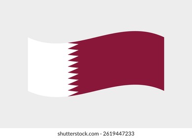 Flag of Qatar. Qatar wave flag digital vector illustration.