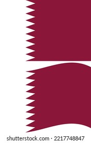 Flagge Katars. Katar-Flagge. Katar windet Fahne. Flachstil.