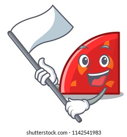 With flag quadrant mascot cartoon style