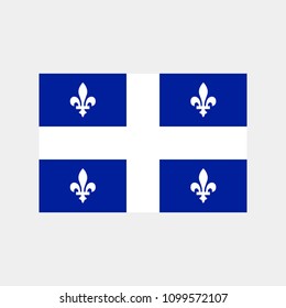 Flag Of Quebec Province Or Territory Of Canada. Vector Illustration.