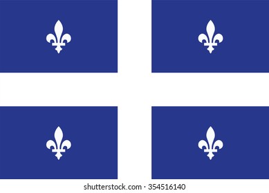 Flag Of Quebec Province Or Territory Of Canada. Vector Illustration.