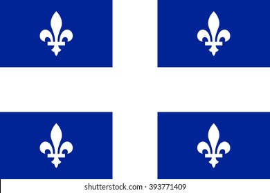 Flag Of Quebec Province Or Territory Of Canada. Vector Illustration.
