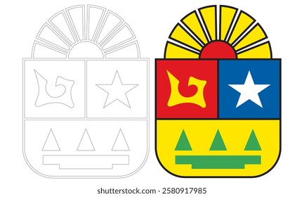 Flag Of Quintana Roo States, Federal District Of Mexico Vector Illustration
