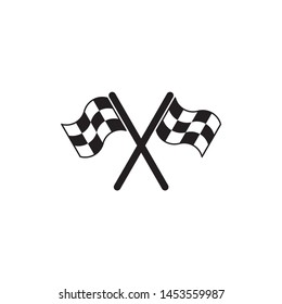 Flag race icon symbol vector on white background. isolated icon