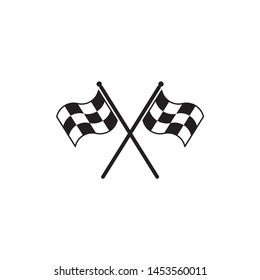 Flag race icon symbol vector on white background. isolated icon