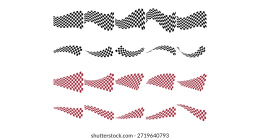 Conjunto de ilustración de carrera de bandera Colección