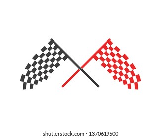 Flag race logo vector illustration