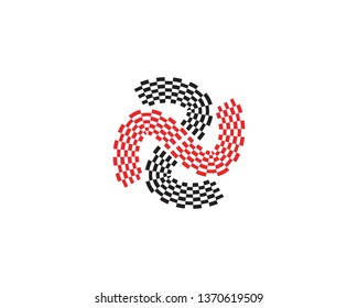 Flag race logo vector illustration
