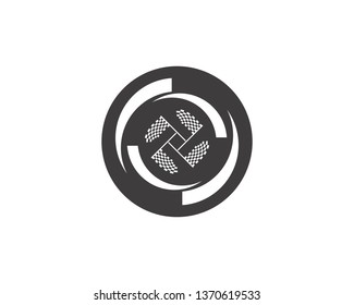 Flag race logo vector illustration