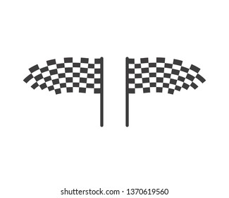 Flag race logo vector illustration