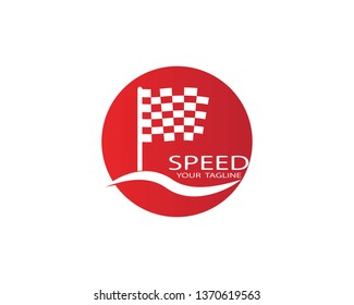 Flag race logo vector illustration