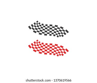 Flag race logo vector illustration