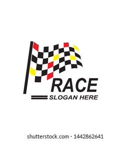 Flag race logo vector illustration