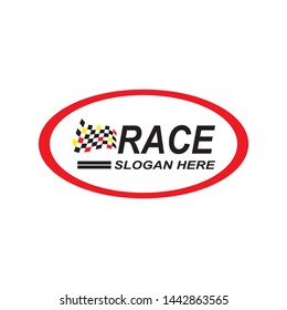 Flag race logo vector illustration