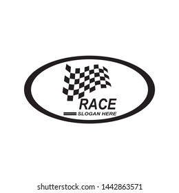 Flag race logo vector illustration