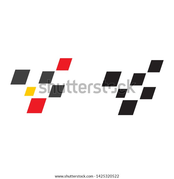 Flag race logo vector
illustration