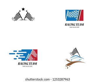 Flag race vector icon