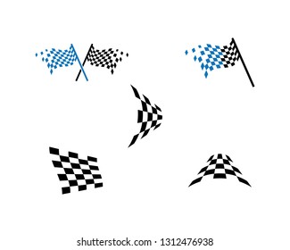 Flag race vector icon
