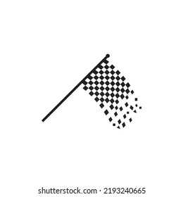 Flag race vector icon illustration symbol design.