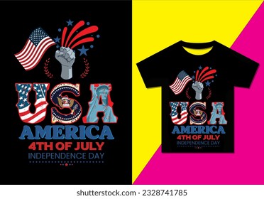 Bandera levantada por diseño de camisetas de mano, vector de diseño de camisetas, feliz 4 de julio Día de la Independencia diseño de camisetas, camiseta del día de la independencia, Feliz 4 de julio, Vector de la Bandera de Estados Unidos.