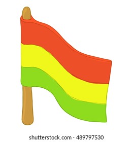 Flag rastaman icon in cartoon style isolated on white background. Youth subculture symbol vector illustration