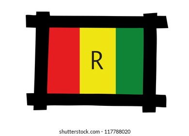 The flag of Rawanda in a photo frame