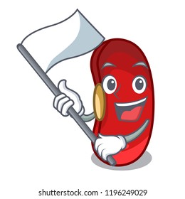 With flag red beans pile isolated on mascot