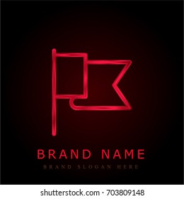 Flag red chromium metallic logo