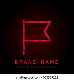 Flag red chromium metallic logo