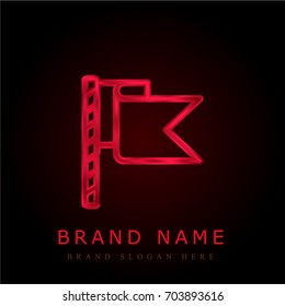 Flag red chromium metallic logo