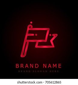 Flag red chromium metallic logo