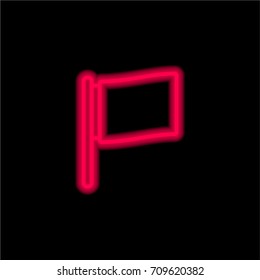 Flag red glowing neon ui ux icon. Glowing sign logo vector