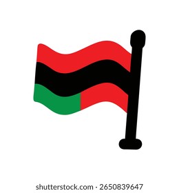 Bandera con rayas verdes rojas en un poste Vector de concepto del Día del Recuerdo