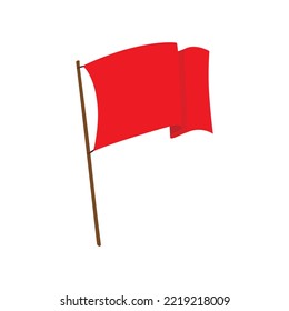 flag red icon sign vector isolated on white background Illustration