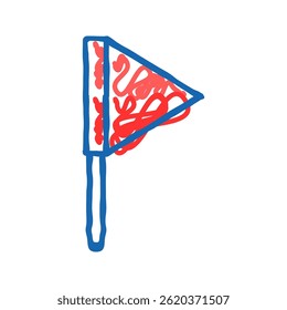 flag red pointer map location doodle icon sketch vector. flag red pointer map location sign. isolated symbol illustration