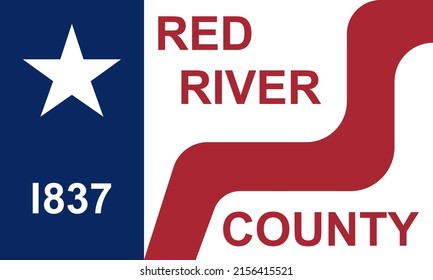 Flagge von Red River County, Texas, USA.