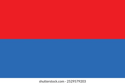 A flag with a red stripe on the left and a blue stripe on the right