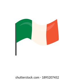 Flag of reland. Element for St. Patrick s Day. Cartoon illustration for pub invitation, t-shirt design, cards or decor