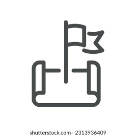 Flag related icon outline and linear vector.